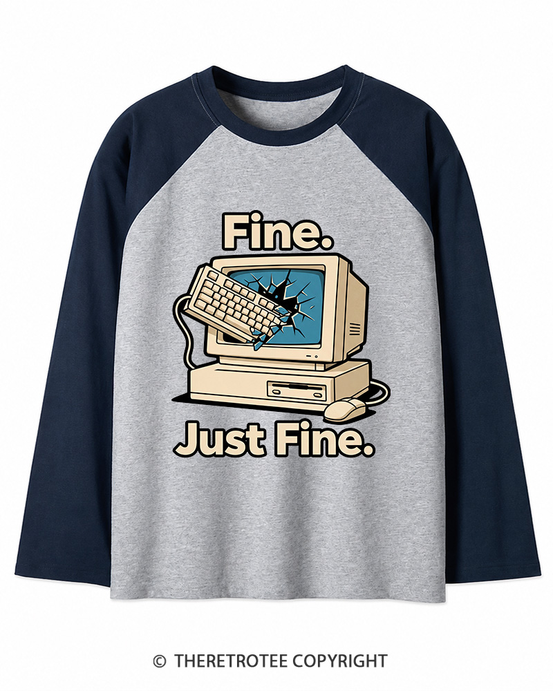 TheRetroTee Funny Angry Gamer Long Sleeve Raglan T-Shirt