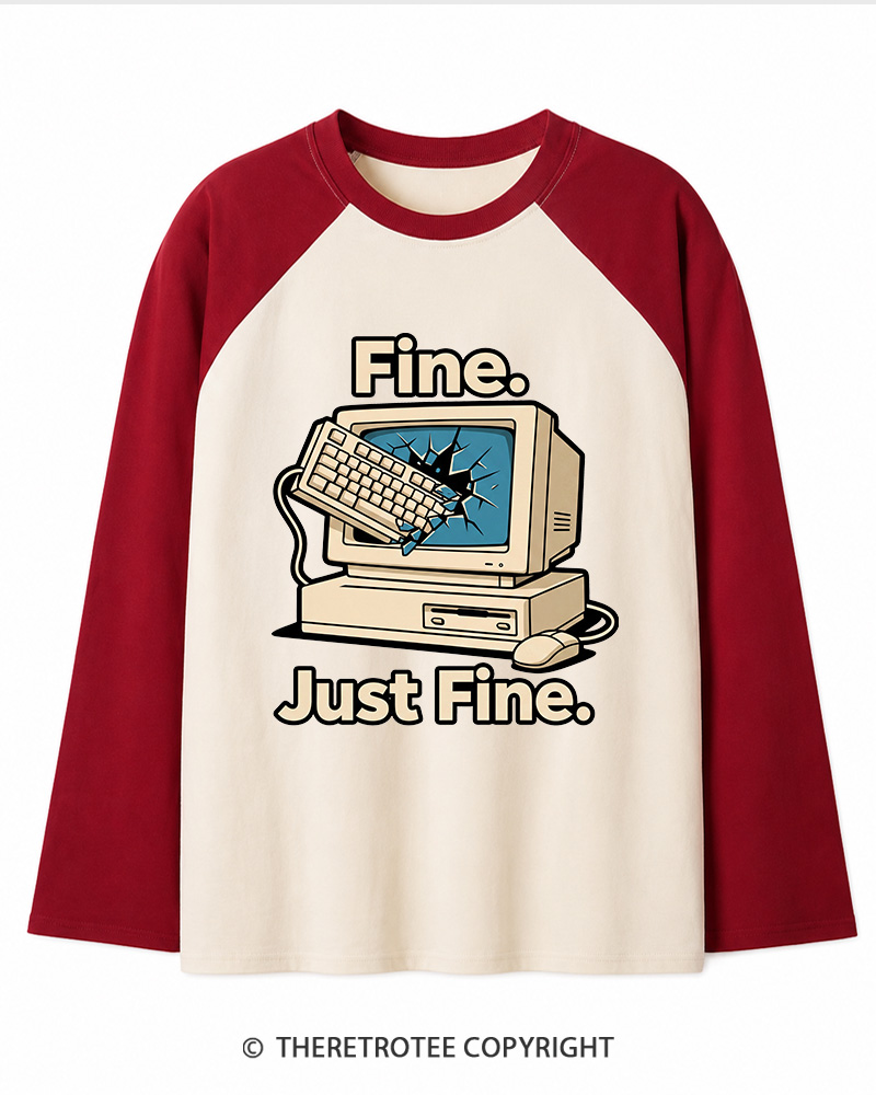 TheRetroTee Funny Angry Gamer Long Sleeve Raglan T-Shirt