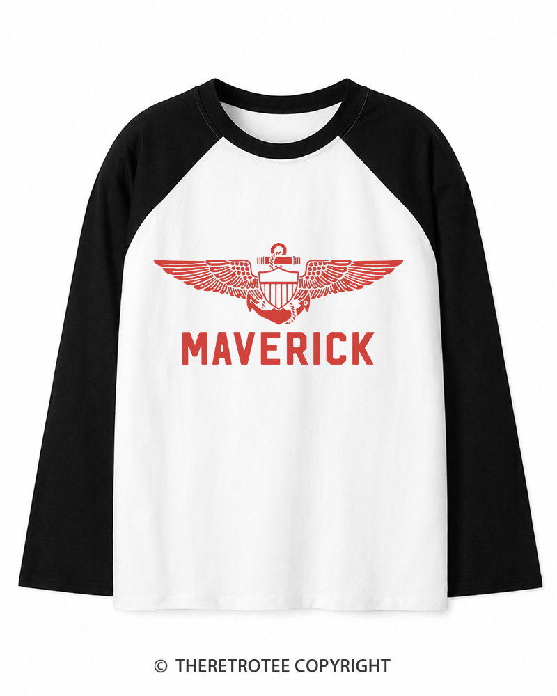 TheRetroTee 1980s Pilot Inspired Long Sleeve Raglan T-Shirt