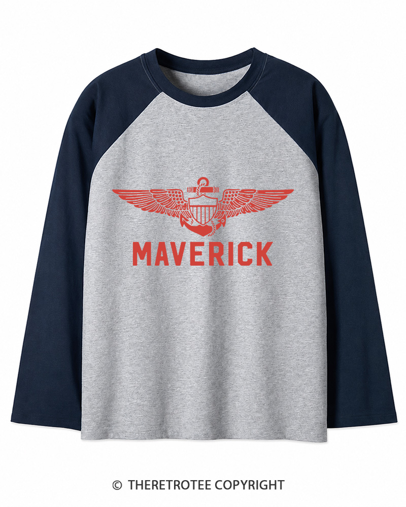 TheRetroTee 1980s Pilot Inspired Long Sleeve Raglan T-Shirt