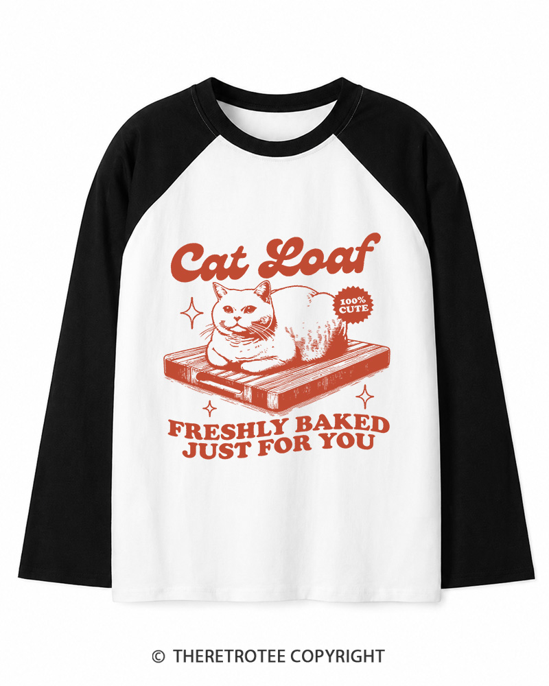 TheRetroTee Cat Loaf 2010s Long Sleeve Raglan T-Shirt