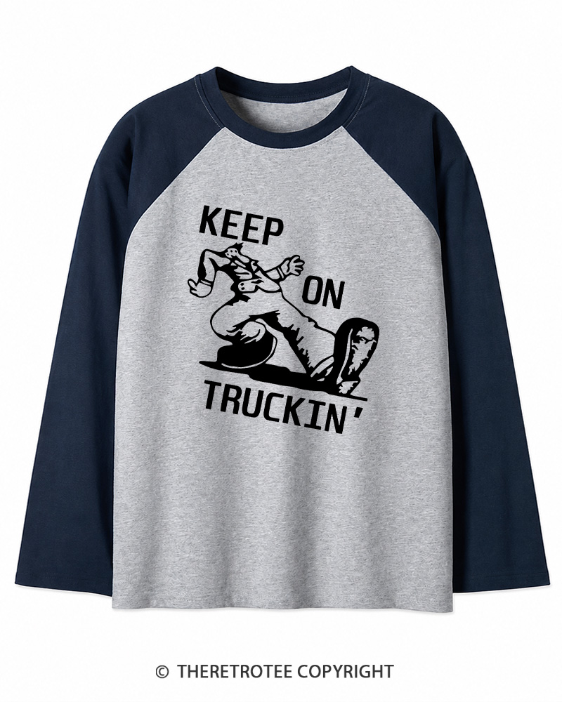 TheRetroTee 1960s Keep On Truckin' Long Sleeve Raglan T-Shirt