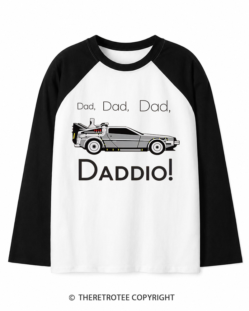 TheRetroTee Dad Daddio 1980s Long Sleeve Raglan T-Shirt