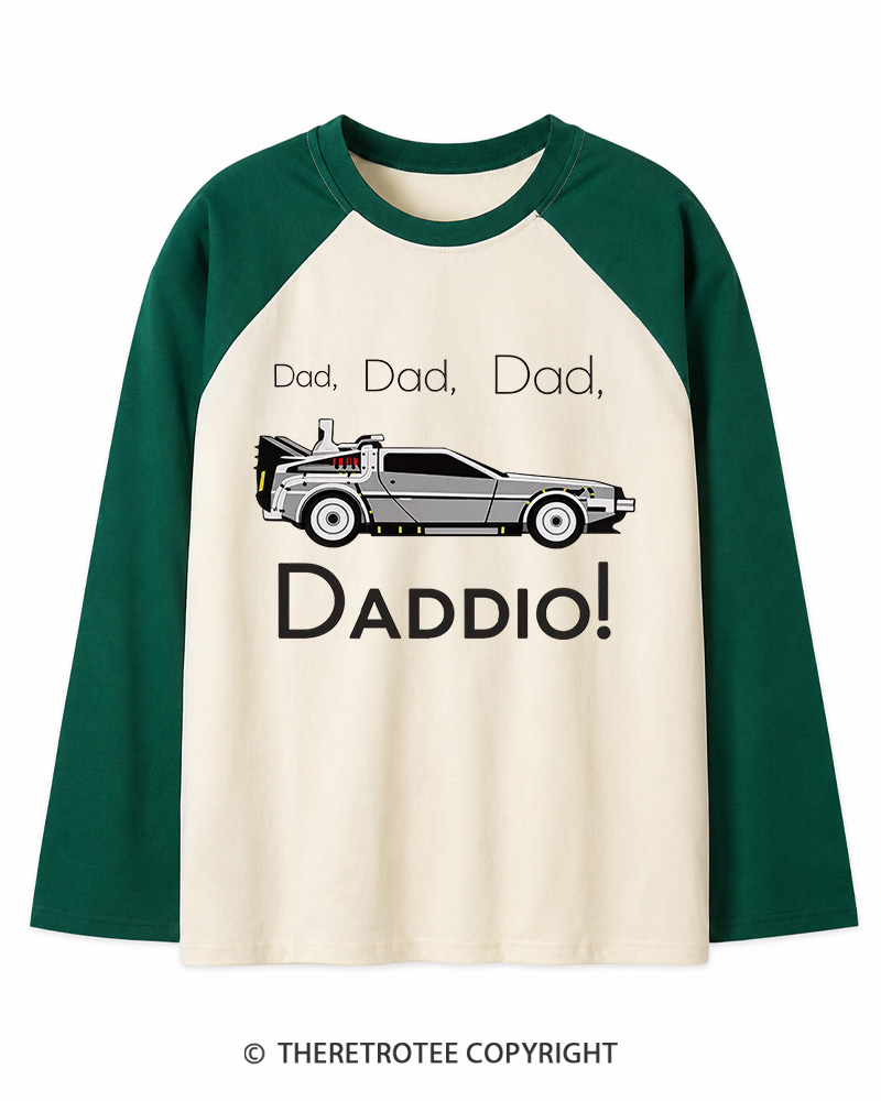 TheRetroTee Dad Daddio 1980s Long Sleeve Raglan T-Shirt