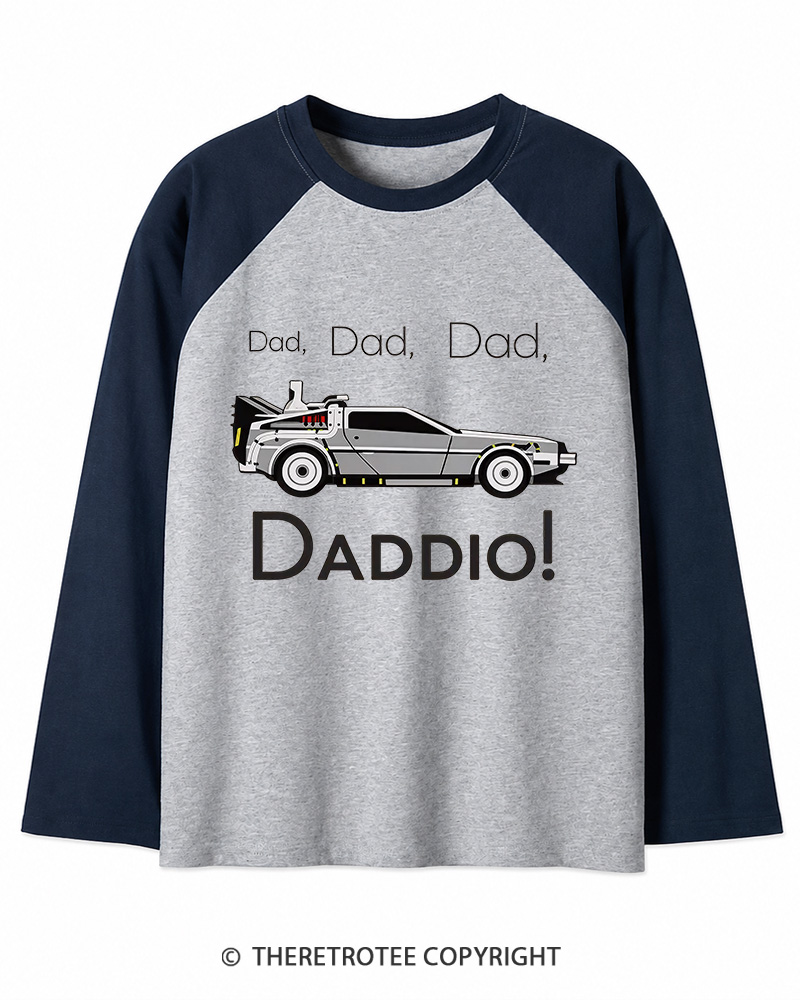 TheRetroTee Dad Daddio 1980s Long Sleeve Raglan T-Shirt