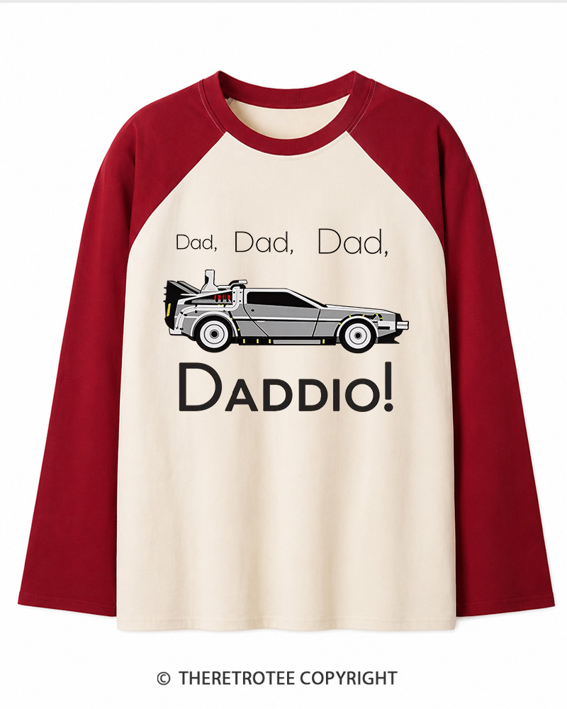 TheRetroTee Dad Daddio 1980s Long Sleeve Raglan T-Shirt
