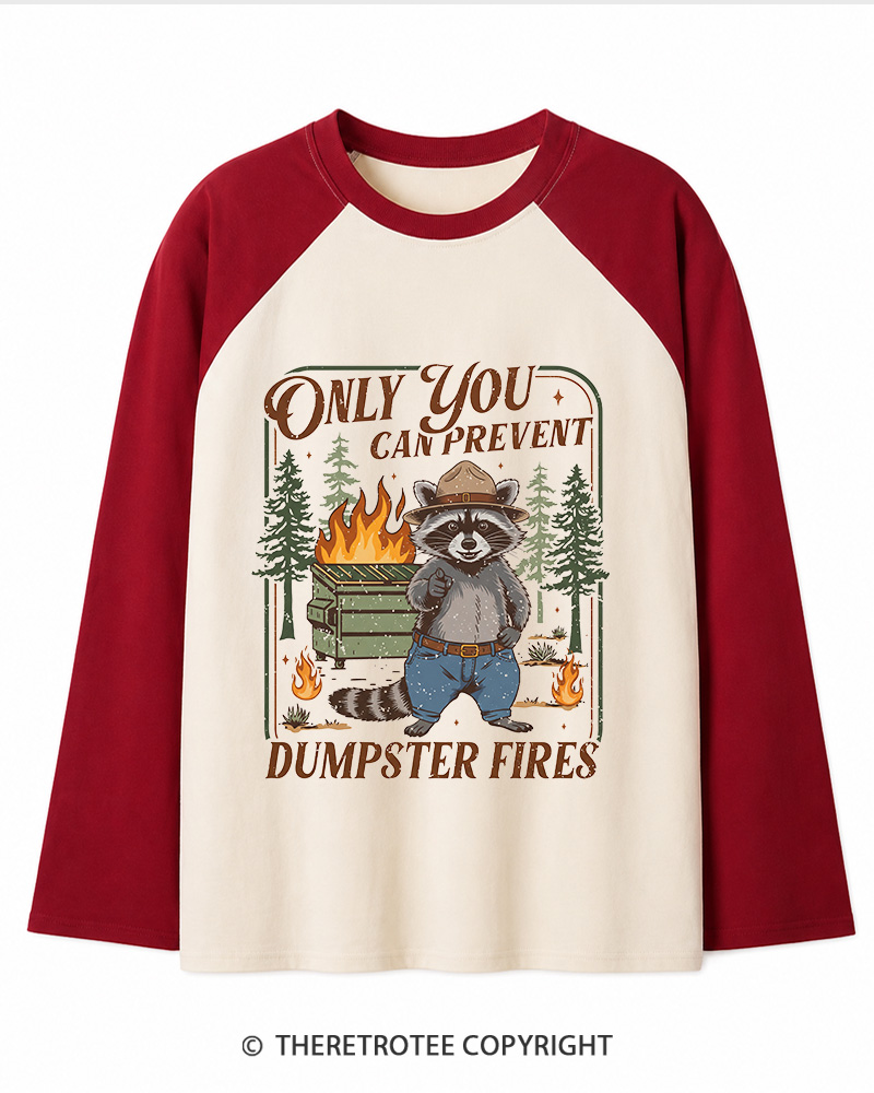TheRetroTee Only You Can Prevent 1970s Long Sleeve Raglan T-Shirt