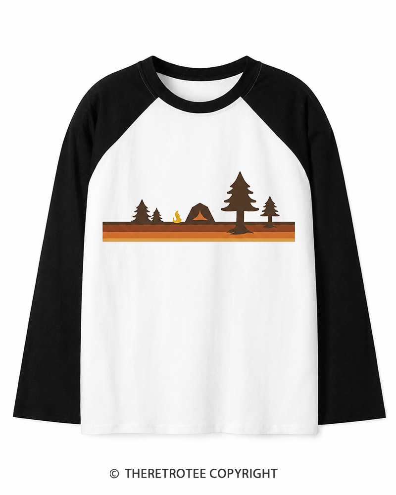 TheRetroTee Camper 1980s Long Sleeve Raglan T-Shirt