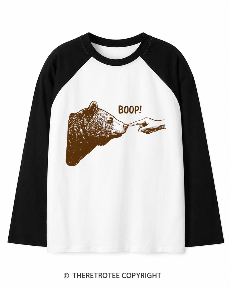 TheRetroTee Boop 1990s Long Sleeve Raglan T-Shirt