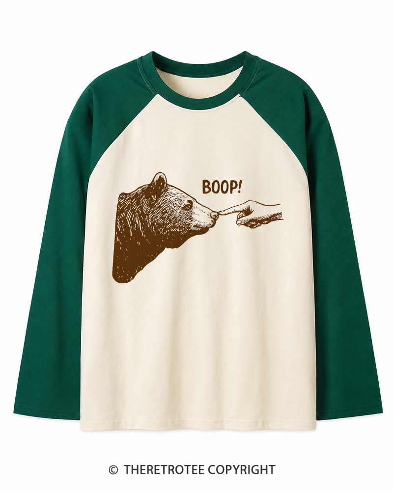 TheRetroTee Boop 1990s Long Sleeve Raglan T-Shirt