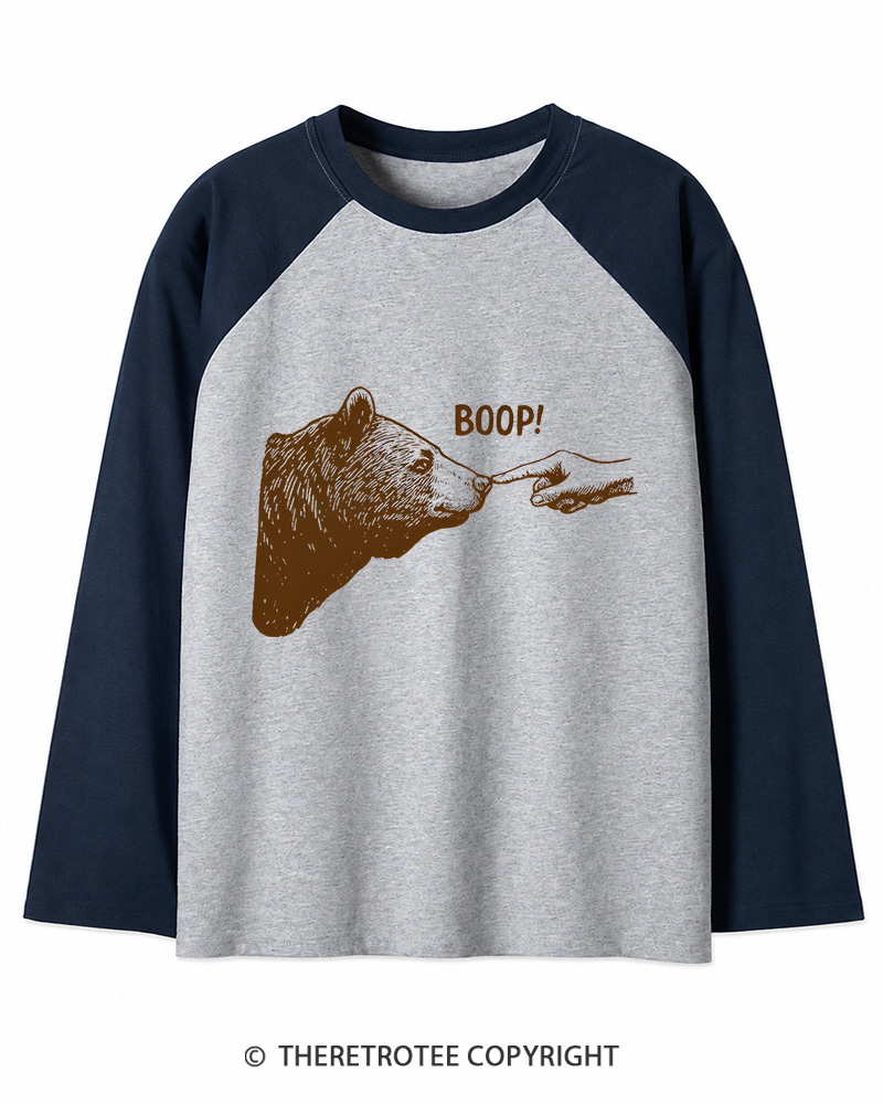 TheRetroTee Boop 1990s Long Sleeve Raglan T-Shirt
