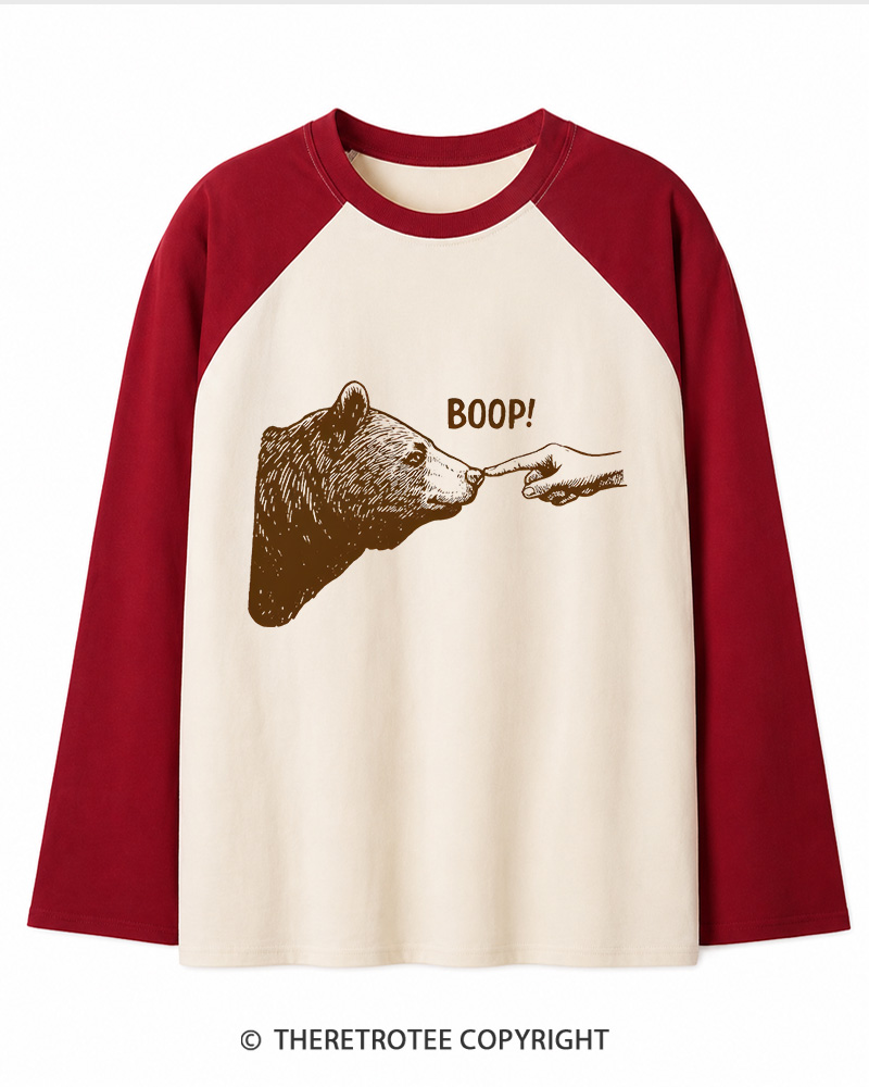 TheRetroTee Boop 1990s Long Sleeve Raglan T-Shirt