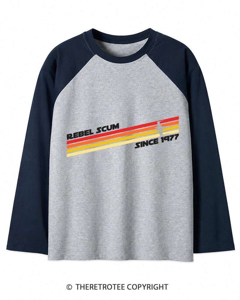 TheRetroTee  1977 Classic Stripes Since 1970s Long Sleeve Raglan T-Shirt