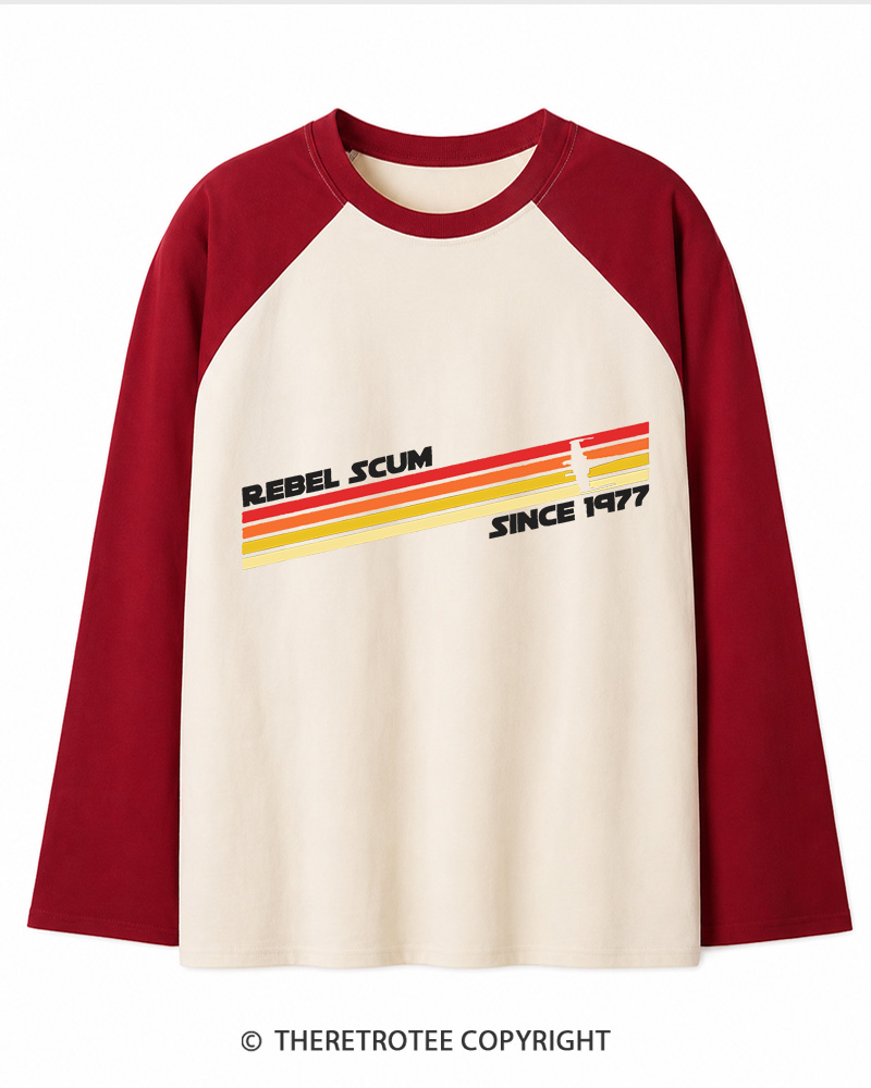 TheRetroTee  1977 Classic Stripes Since 1970s Long Sleeve Raglan T-Shirt