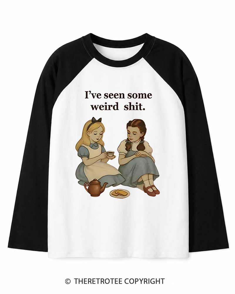 TheRetroTee Weird Stuff 1990s Girl Long Sleeve Raglan T-Shirt