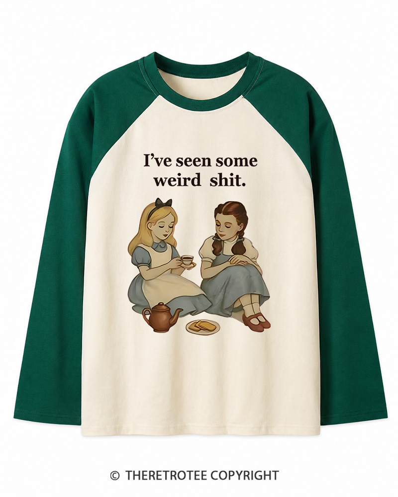 TheRetroTee Weird Stuff 1990s Girl Long Sleeve Raglan T-Shirt