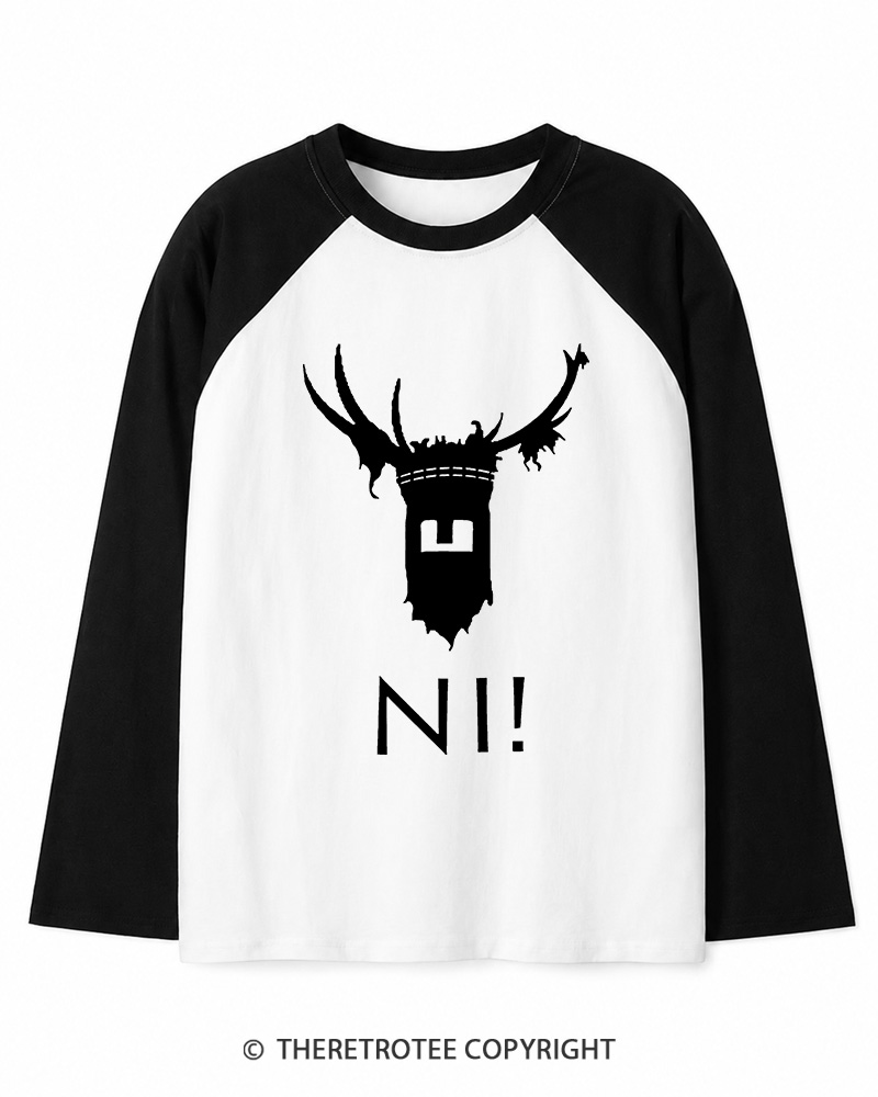 TheRetroTee Ni! 1970s Long Sleeve Raglan T-Shirt