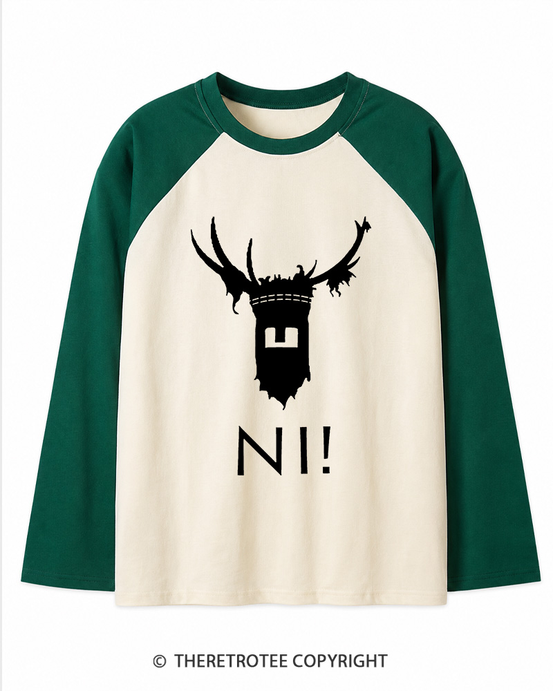 TheRetroTee Ni! 1970s Long Sleeve Raglan T-Shirt