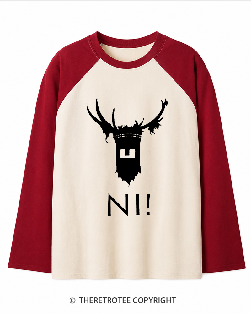 TheRetroTee Ni! 1970s Long Sleeve Raglan T-Shirt