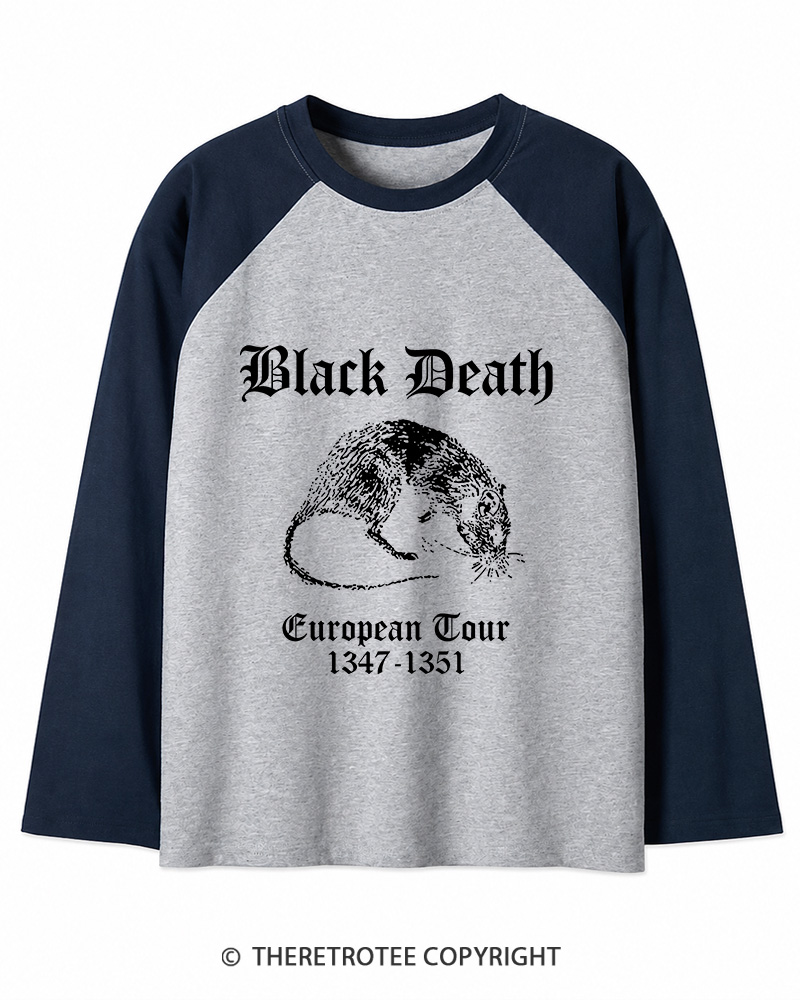 TheRetroTee Black Death European Tour Gothic Horror Long Sleeve