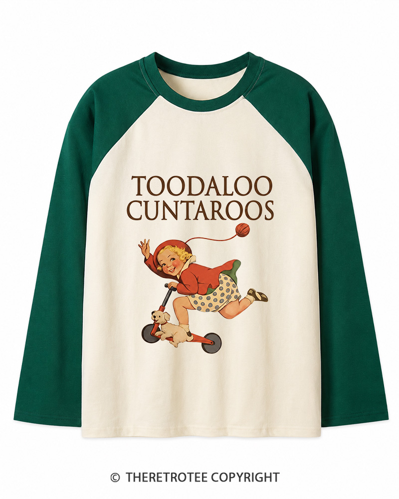 TheRetroTee Toodaloo Cuntaroos 1950s Long Sleeve Raglan T-Shirt