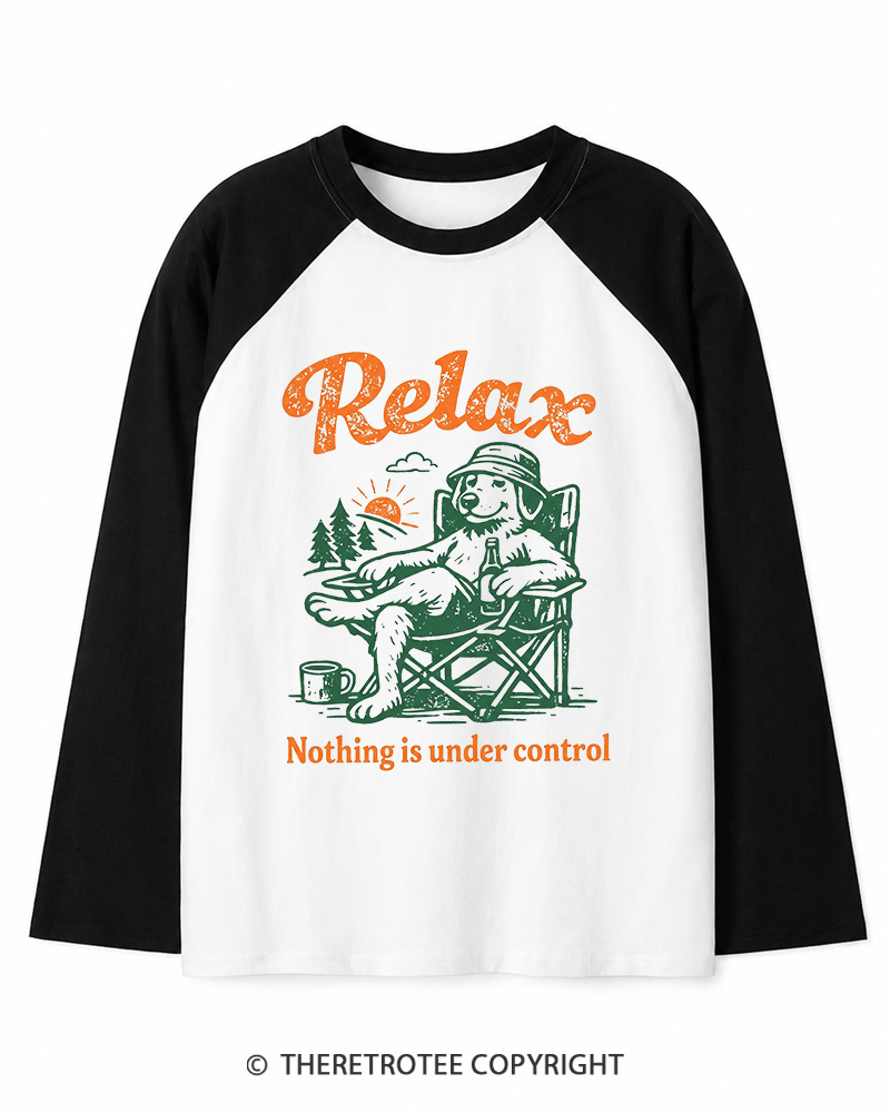 TheRetroTee Nothing Is Under Control 1970s Long Sleeve Raglan T-Shirt