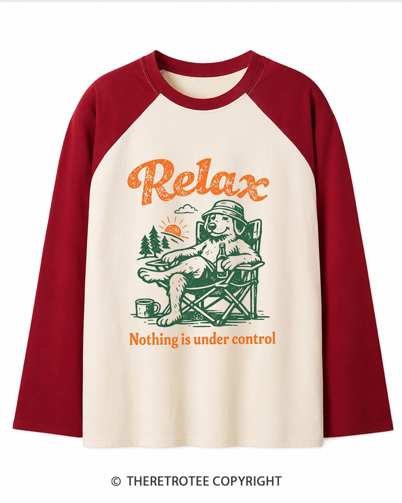 TheRetroTee Nothing Is Under Control 1970s Long Sleeve Raglan T-Shirt