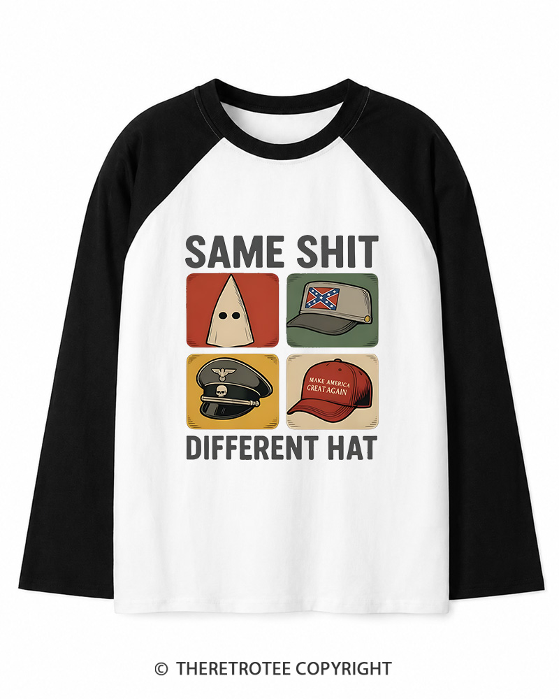 TheRetroTee Same Shit Different Long Sleeve Raglan T-Shirt