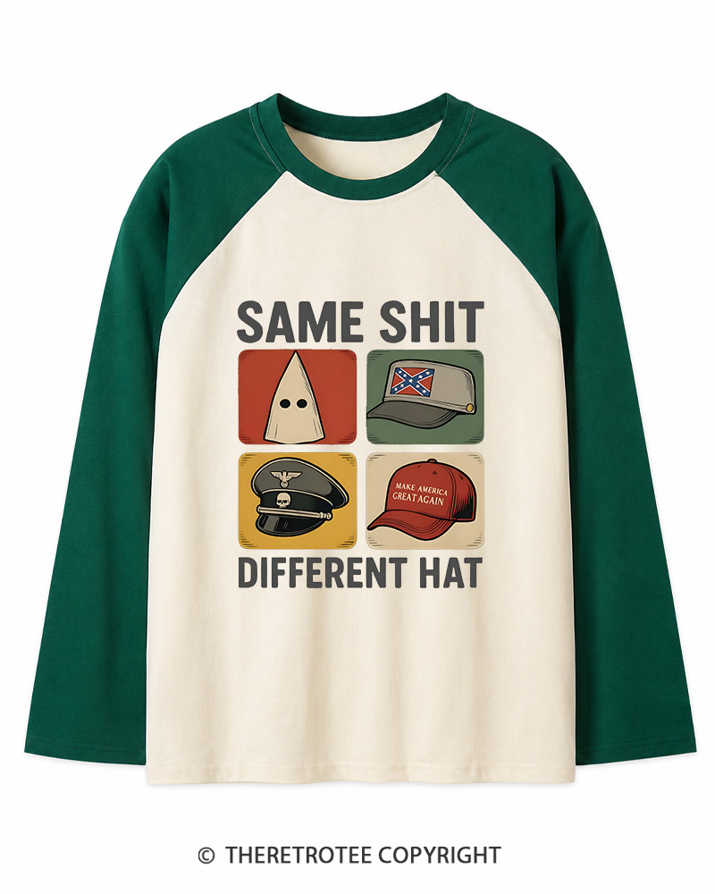 TheRetroTee Same Shit Different Long Sleeve Raglan T-Shirt
