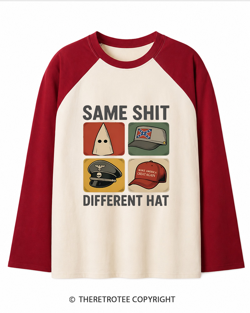 TheRetroTee Same Shit Different Long Sleeve Raglan T-Shirt