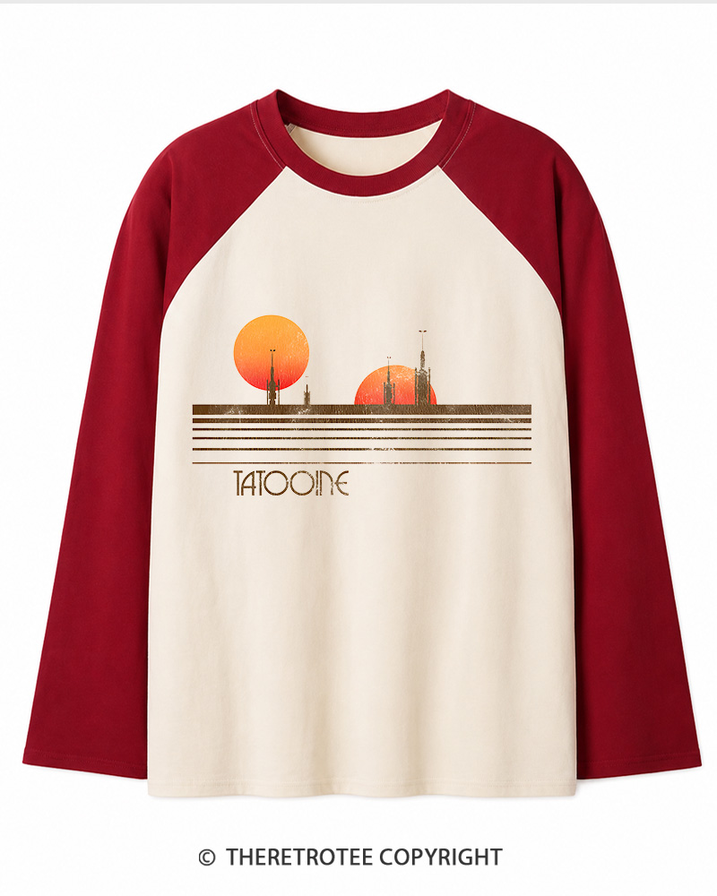 TheRetroTee Galaxy 1980s Long Sleeve Raglan T-Shirt