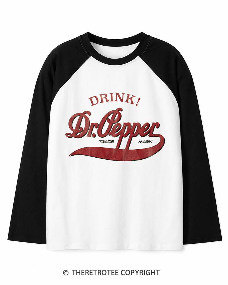 TheRetroTee 1970s Retro Soda Brand Inspired Long Sleeve Raglan T-Shirt