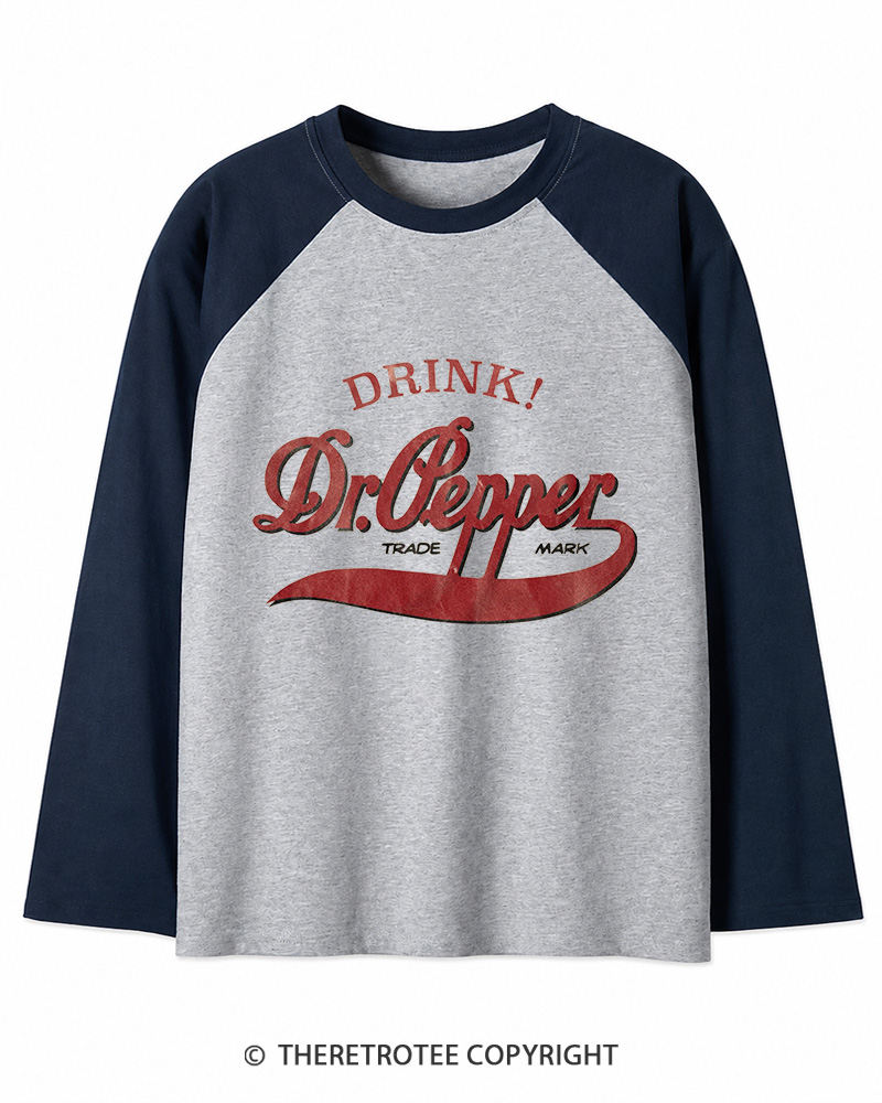 TheRetroTee 1970s Retro Soda Brand Inspired Long Sleeve Raglan T-Shirt