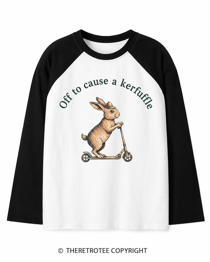 TheRetroTee Off To Cause A Kerfuffle 1950s Long Sleeve Raglan T-Shirt
