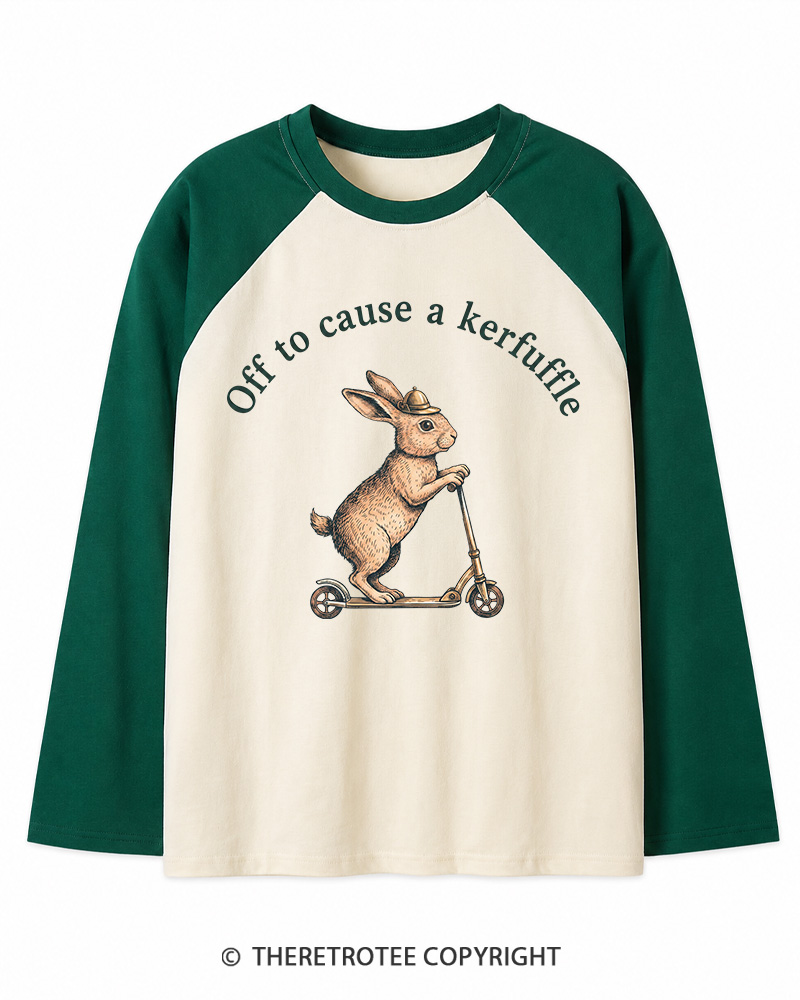 TheRetroTee Off To Cause A Kerfuffle 1950s Long Sleeve Raglan T-Shirt