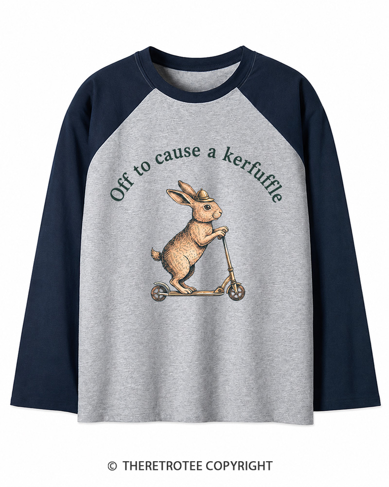 TheRetroTee Off To Cause A Kerfuffle 1950s Long Sleeve Raglan T-Shirt