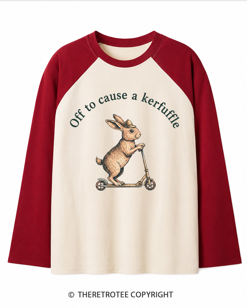 TheRetroTee Off To Cause A Kerfuffle 1950s Long Sleeve Raglan T-Shirt