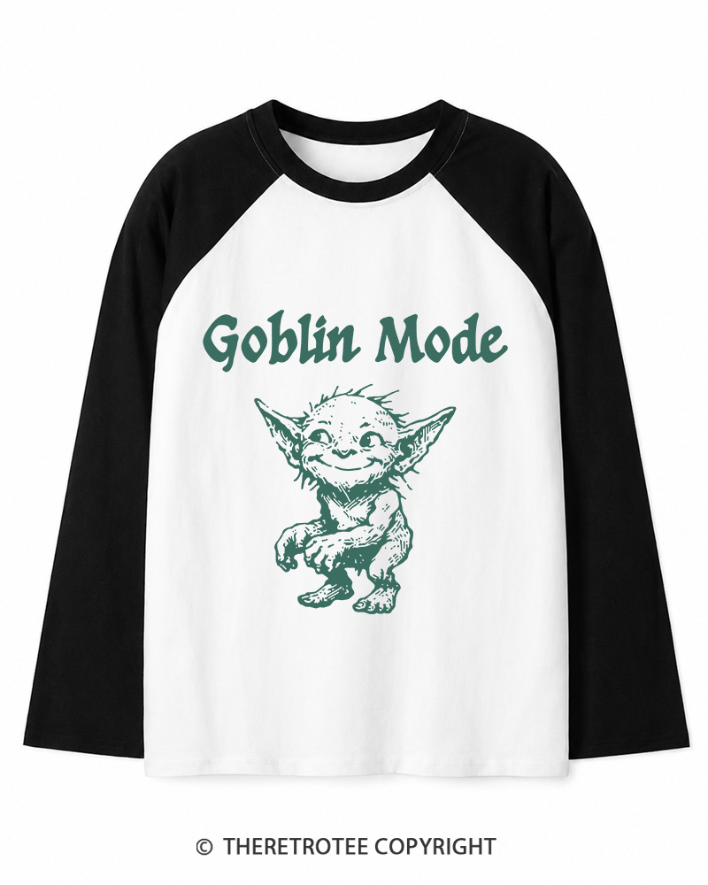 TheRetroTee Goblin Mode Long Sleeve Raglan T-Shirt