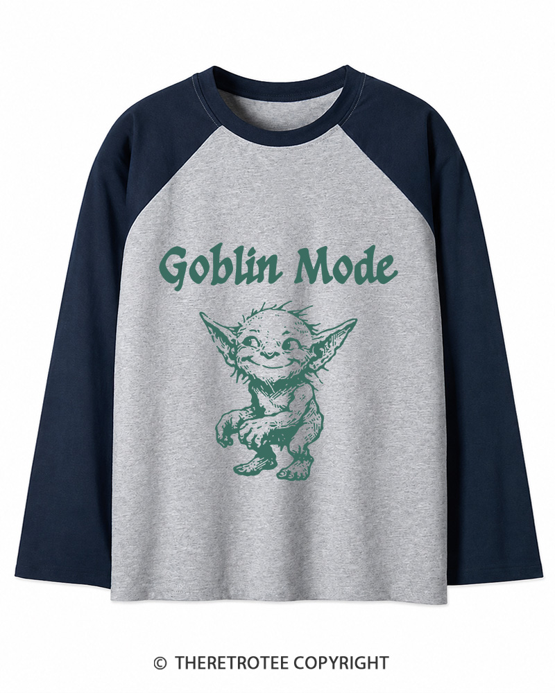 TheRetroTee Goblin Mode Long Sleeve Raglan T-Shirt