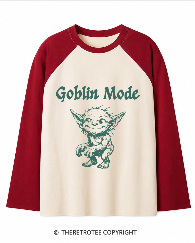 TheRetroTee Goblin Mode Long Sleeve Raglan T-Shirt