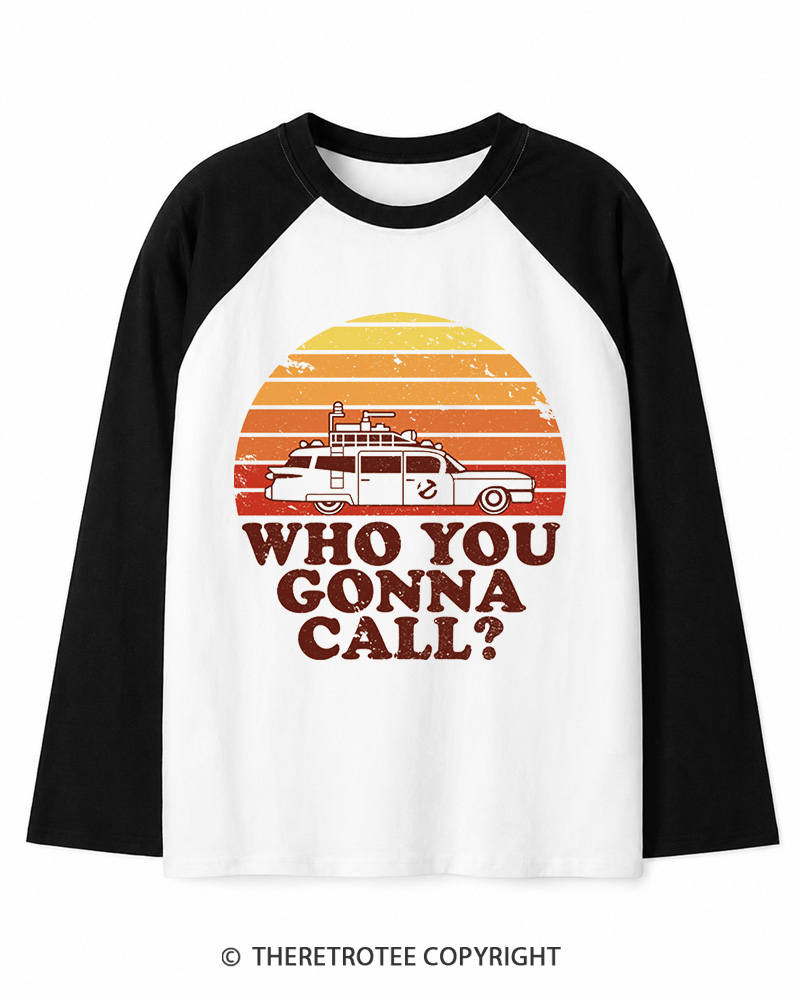 TheRetroTee Sunset 1980s Long Sleeve Raglan T-Shirt