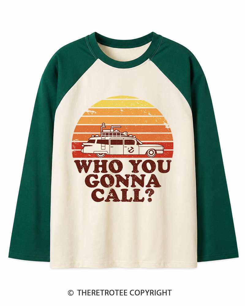 TheRetroTee Sunset 1980s Long Sleeve Raglan T-Shirt