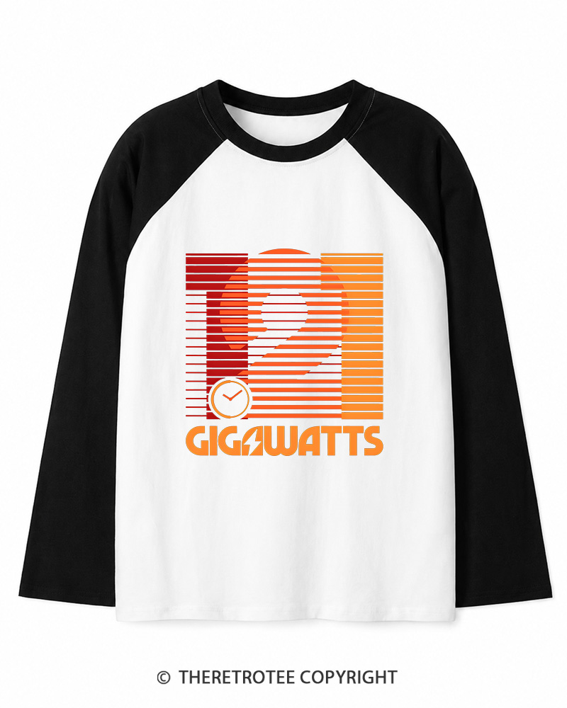 TheRetroTee 1.21 Gigawatts 1980s Long Sleeve Raglan T-Shirt