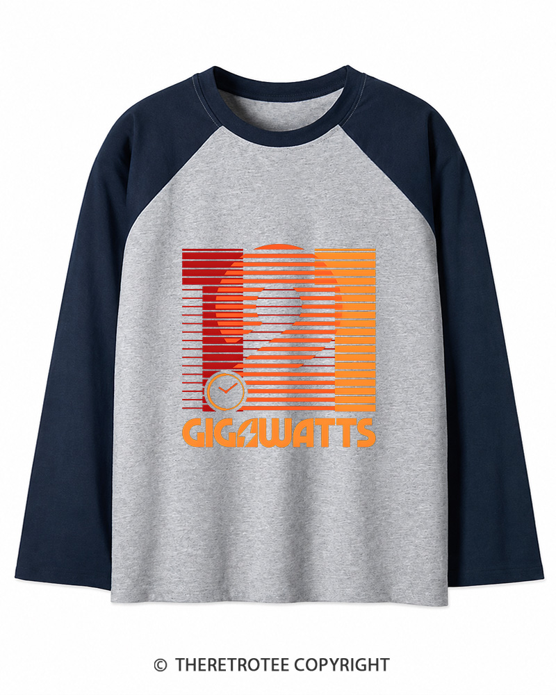 TheRetroTee 1.21 Gigawatts 1980s Long Sleeve Raglan T-Shirt