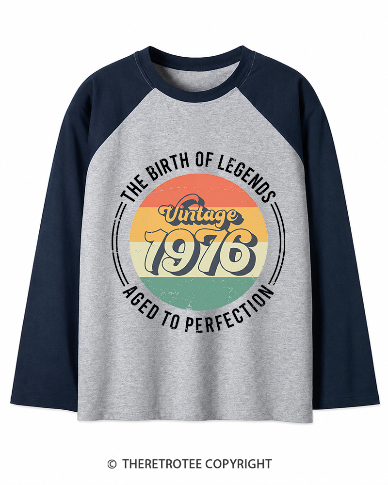 TheRetroTee Vintage 1976 Long Sleeve Raglan T-Shirt