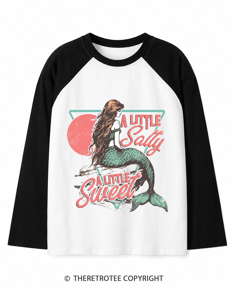 TheRetroTee A Little Salty a Little Sweet Long Sleeve Raglan T-Shirt