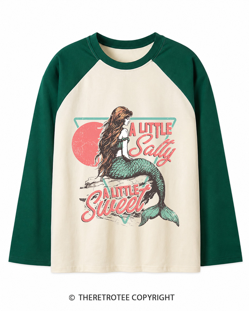 TheRetroTee A Little Salty a Little Sweet Long Sleeve Raglan T-Shirt