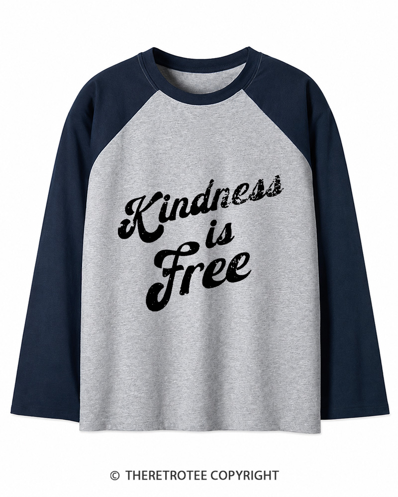 TheRetroTee Be Kind 1960s Long Sleeve Raglan T-Shirt