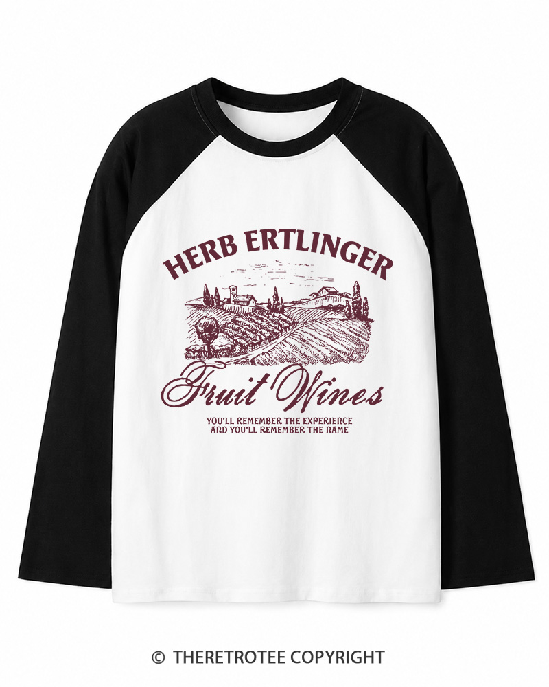 TheRetroTee Fruit Wines 2010s Long Sleeve Raglan T-Shirt