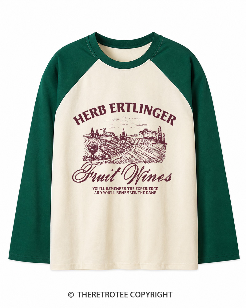 TheRetroTee Fruit Wines 2010s Long Sleeve Raglan T-Shirt